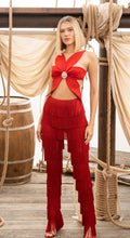 Load image into Gallery viewer, RED FRINGE PANTS