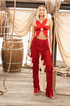 Load image into Gallery viewer, RED FRINGE PANTS