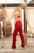 Load image into Gallery viewer, RED FRINGE PANTS