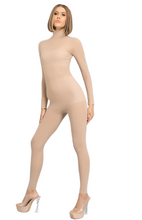 Load image into Gallery viewer, SAND SHEER MOCKNECK CATSUIT