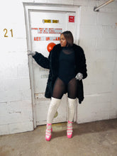 Load image into Gallery viewer, BLACK SHEER MOCKNECK CATSUIT