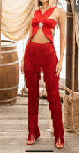 Load image into Gallery viewer, RED FRINGE PANTS
